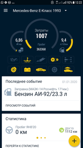 Общий расход 9.4л\100км за 247км пути с поездки